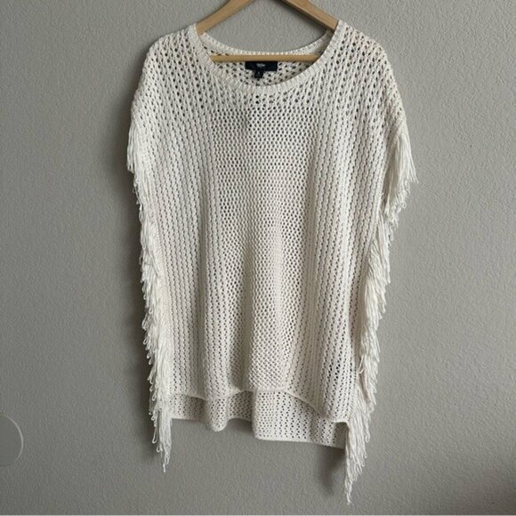 Vintage 90s Y2K Poncho Crochet Beach coverup Top Size Large NWT - Picture 3 of 7